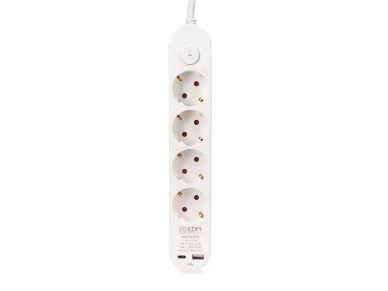 Prolongador con 4 tomas 2 p+t schuko, con interruptor, 2 usb a + c, 16 a 250 v, cable h05vv-f, 3g1,5 Prolongador con 4 tomas 2 p+t schuko, con interruptor, 2 usb a + c, 16 a 250 v, cable h05vv-f, 3g1,5