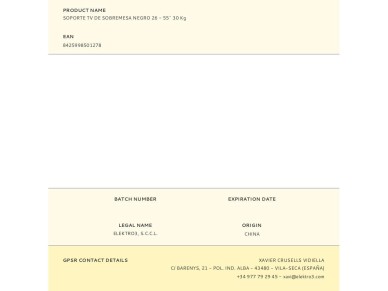 Black tabletop tv stand 26 - 55' 30 kg