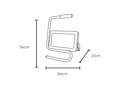 Led projector spotlight with stand 50w 4000lm 6400k cold light black series edm