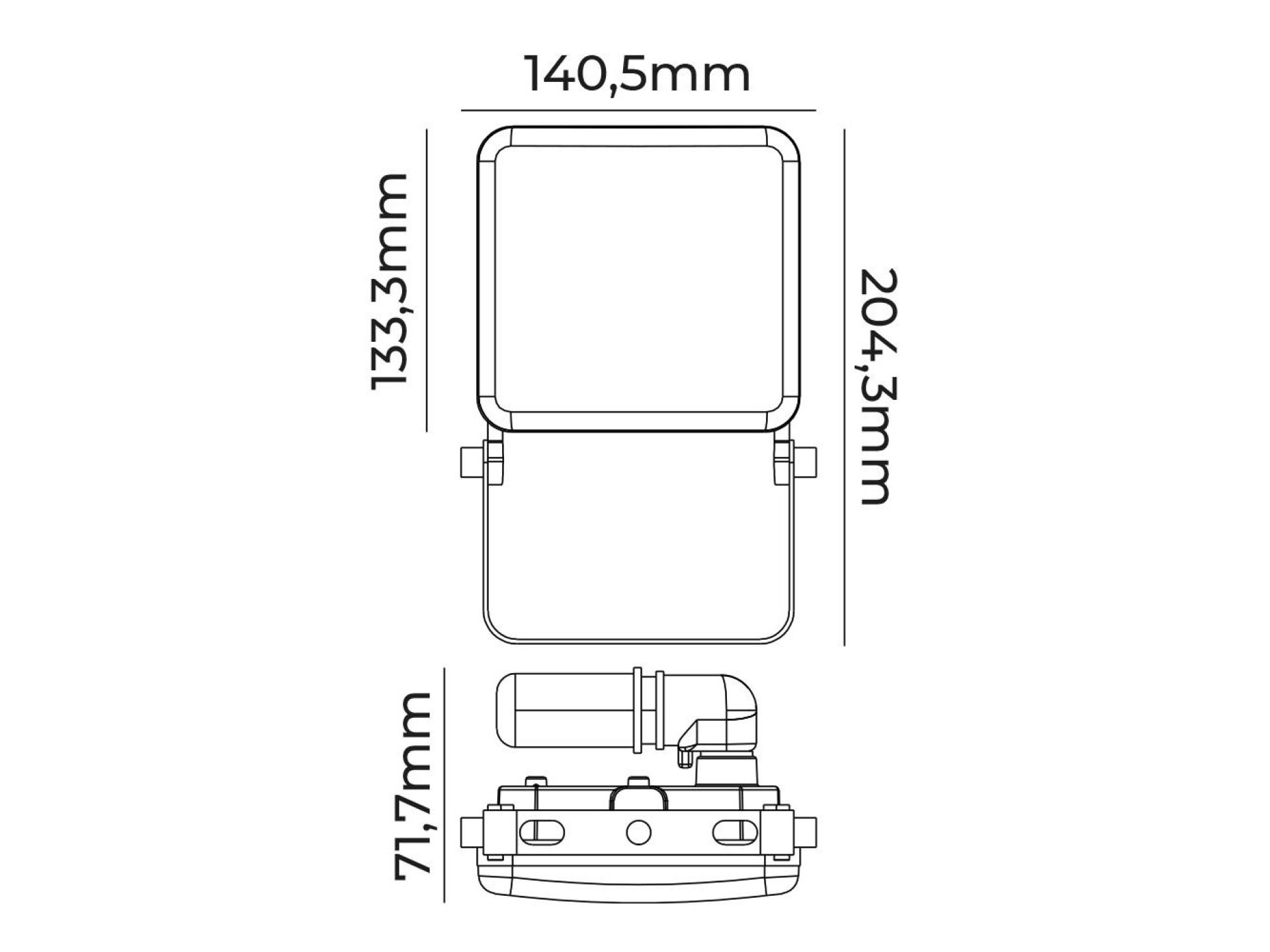 Foco proyector led frameless 30 w 2360 lm 6000 k luz fria 14 x 13,3 cm