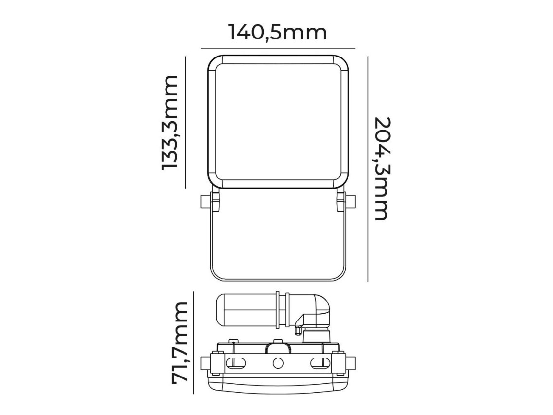 Foco proyector led frameless 30 w 2360 lm 6000 k luz fria 14 x 13,3 cm