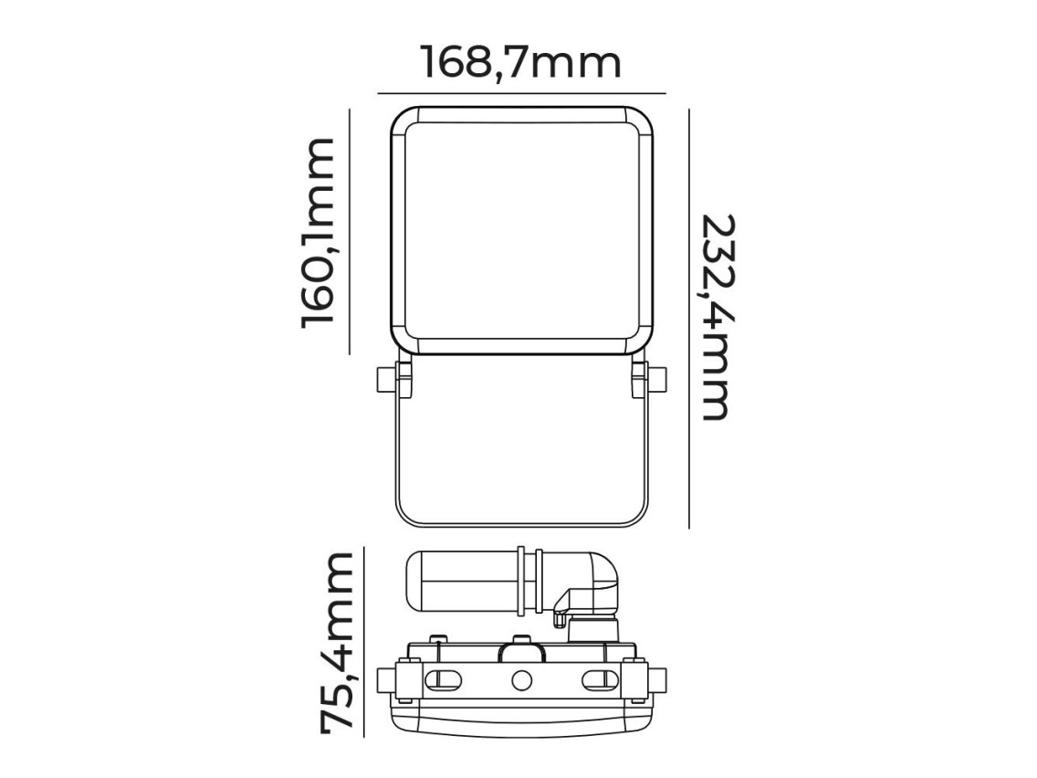 Foco proyector led frameless 50 w 4100 lm 6000 k luz fria 16,8 x 16 cm