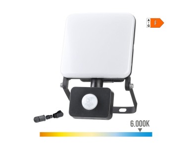 Foco proyector led frameless con sensor 50 w 4100 lm 6000k luz fria 16,8 x 16 cm