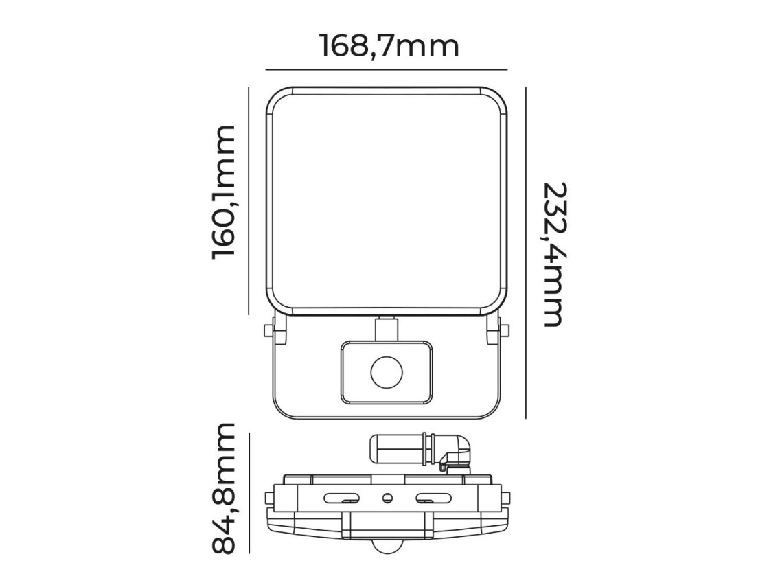 Projetor led frameles 50w 4100lm 6000k com sensor edm