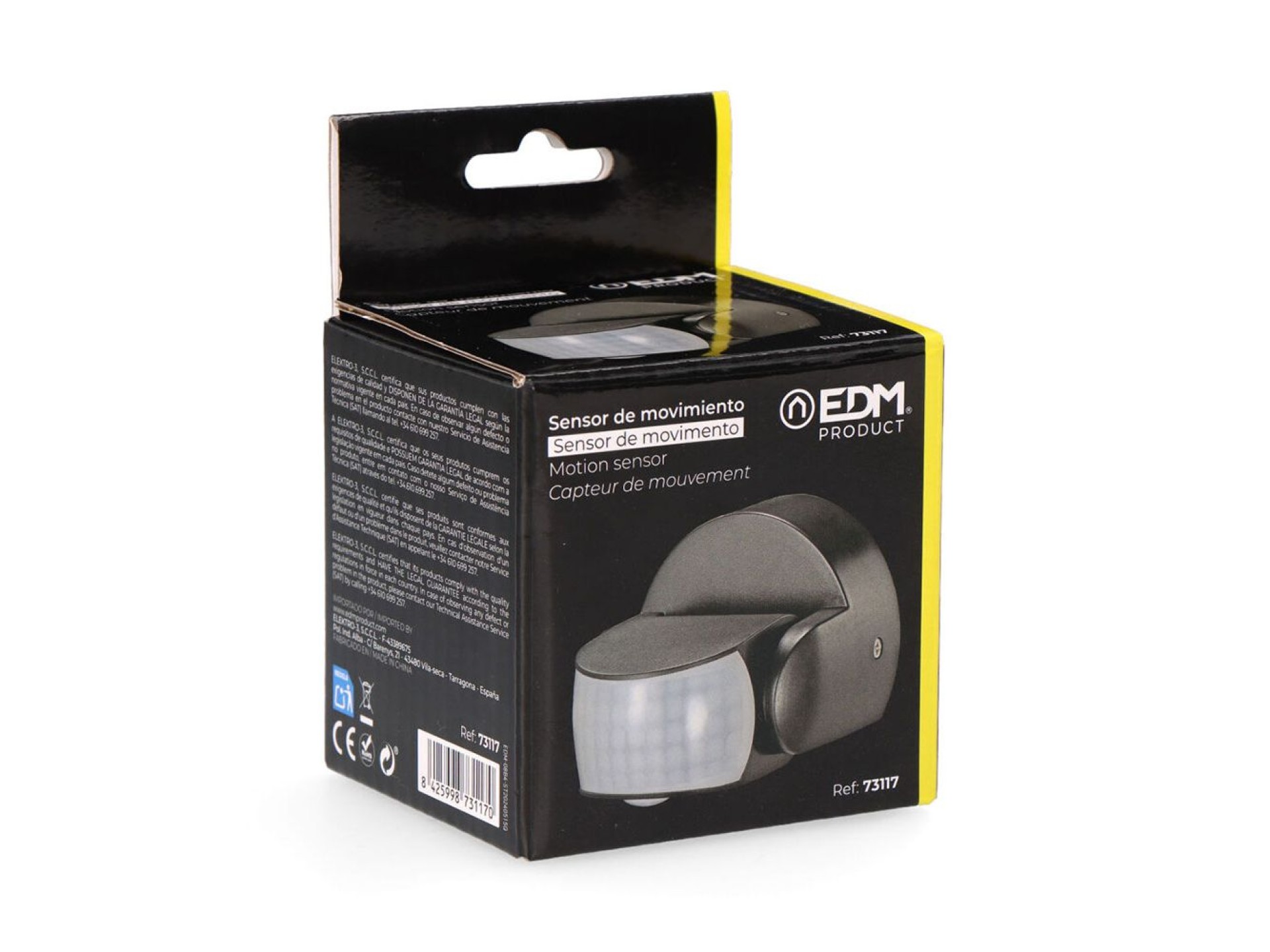 Sensor de movimiento y crepuscular 15 m ip65 negro