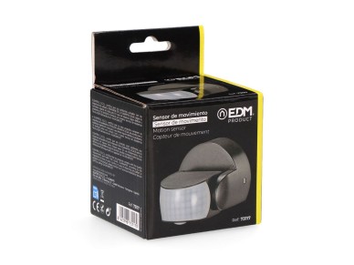 Sensor de movimiento y crepuscular 15 m ip65 negro
