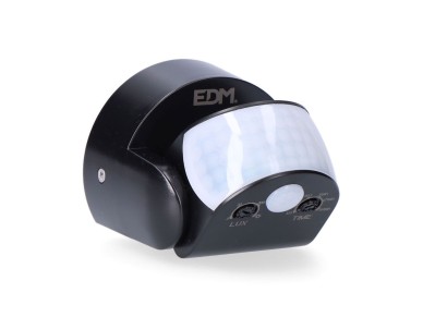 Sensor de movimiento y crepuscular 15 m ip65 negro
