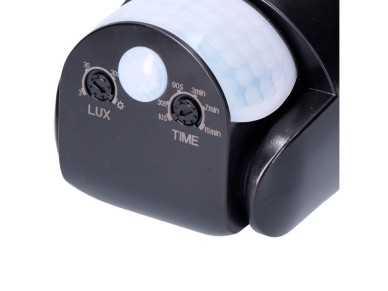 Sensor de movimiento y crepuscular 15 m ip65 negro