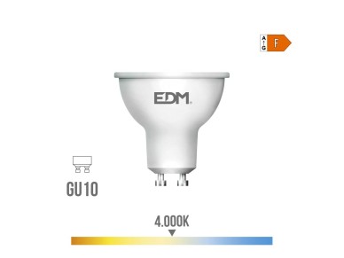 Bombilla dicroica led gu10 10 w 932 lm 4000 k luz dia 120� �5 x 6,4 cm