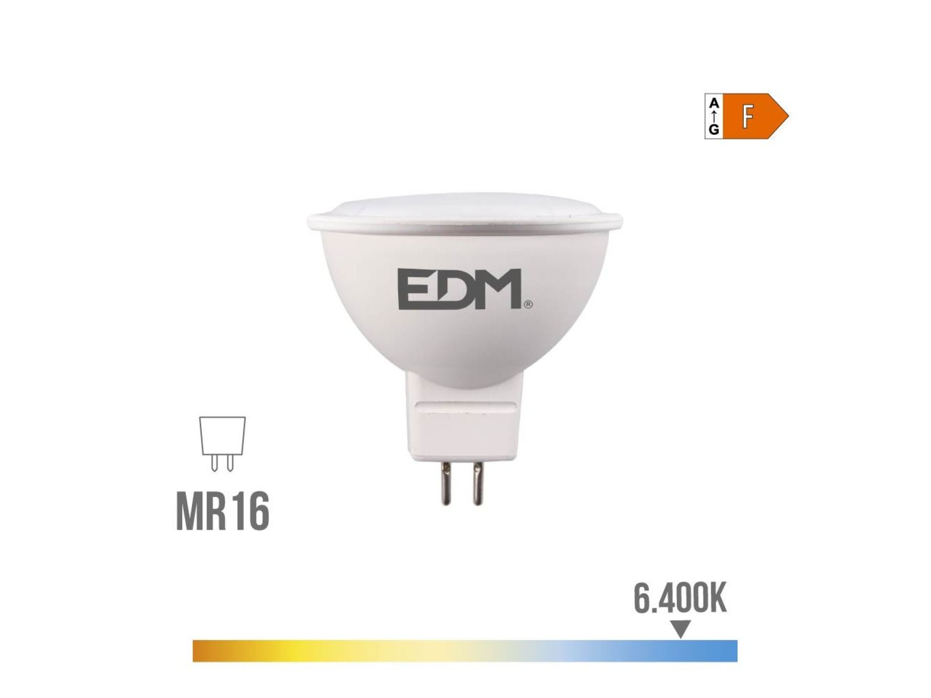 Lâmpada led dicroica mr16 8 w 780 lm 6400 k luz fria 120° ø5 x 5 cm