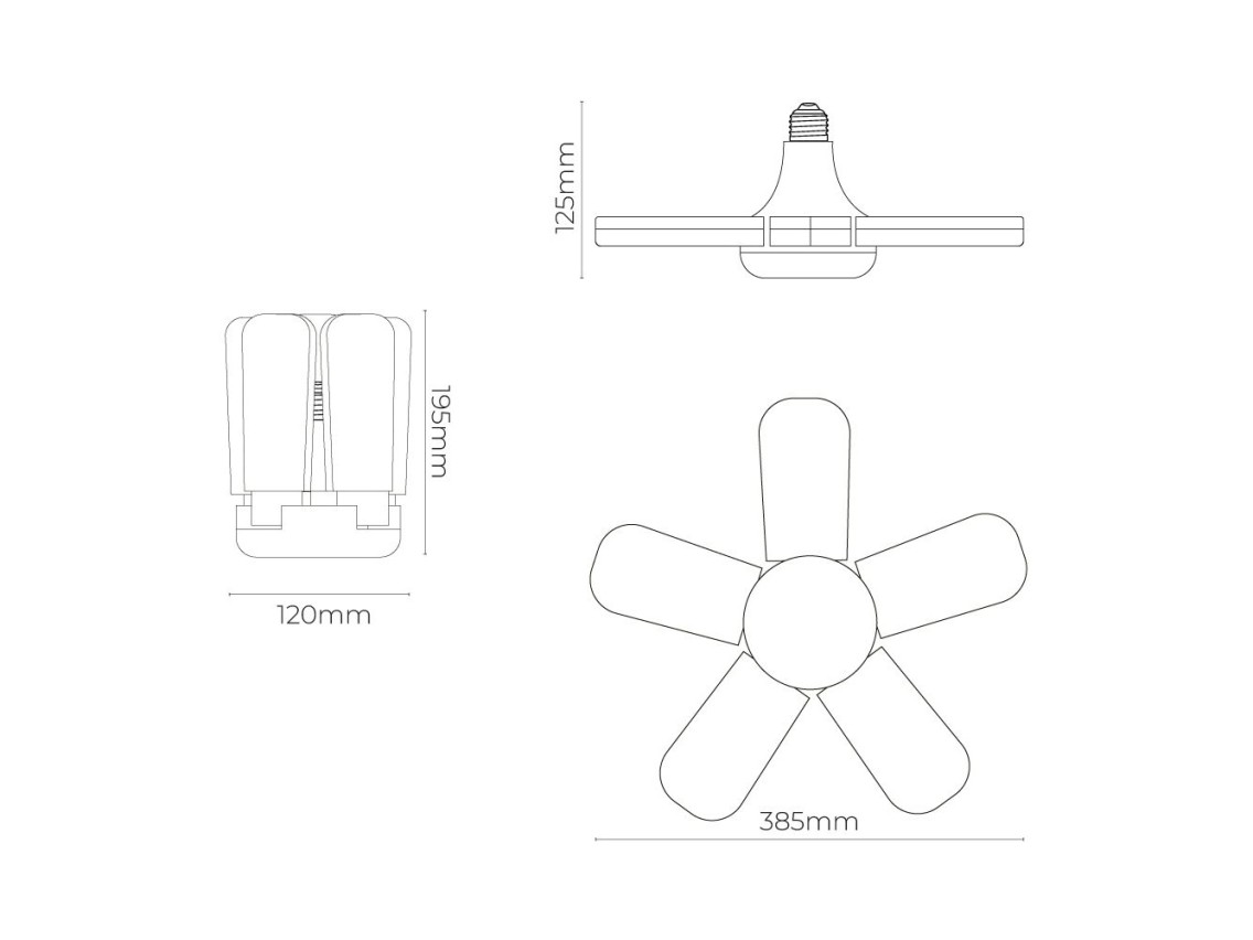 Multidirectional led bulb, e27 socket, 45 w power 4265 lm, cold light