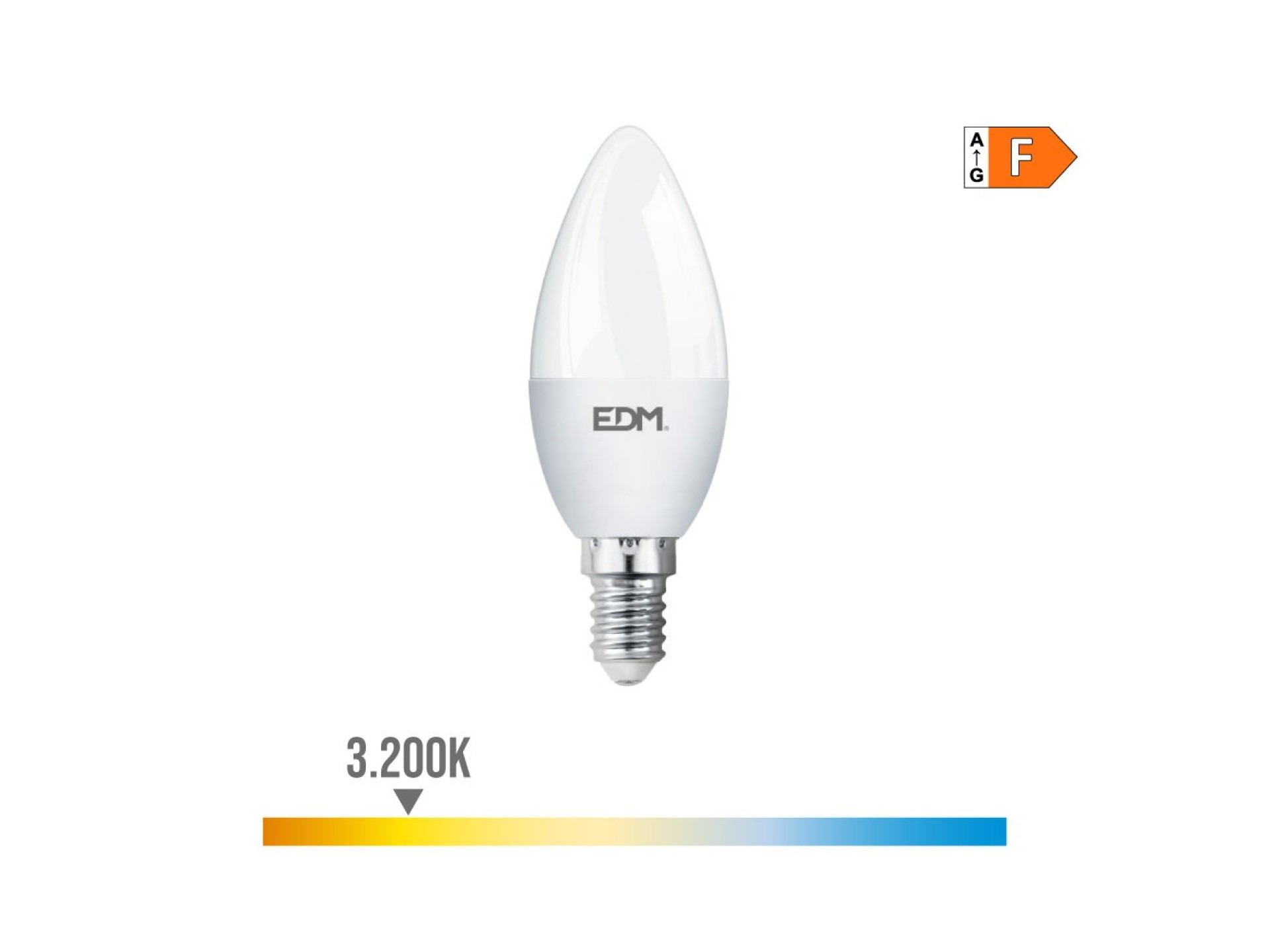 Bombilla vela led e14 7 w 600 lm 3200 k luz calida ø3,5 x 10,7 cm