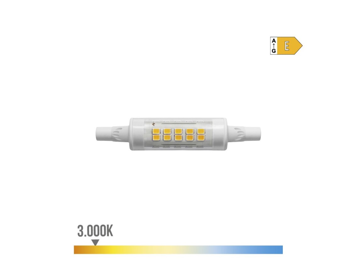 Lâmpada lineal led 78mm r7s 5.5w 720lm 3000k luz quente ø1.6x7.8cm edm