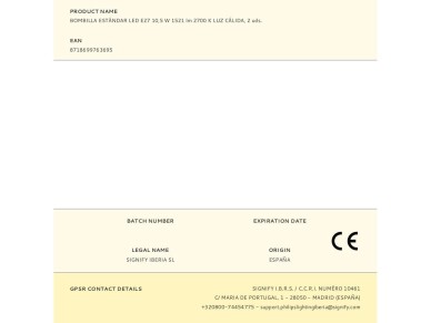 Standard led bulb e27 10.5 w 1521 lm 2700 k warm light, 2 pcs