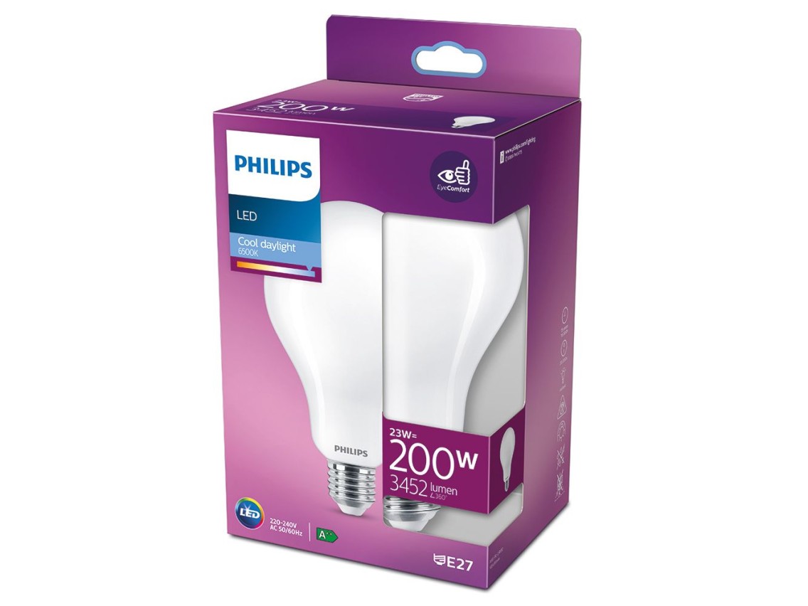 L�mpada led standard e27 23 w 3452 lm 6500 k luz fria �9,5 x 16,5 cm