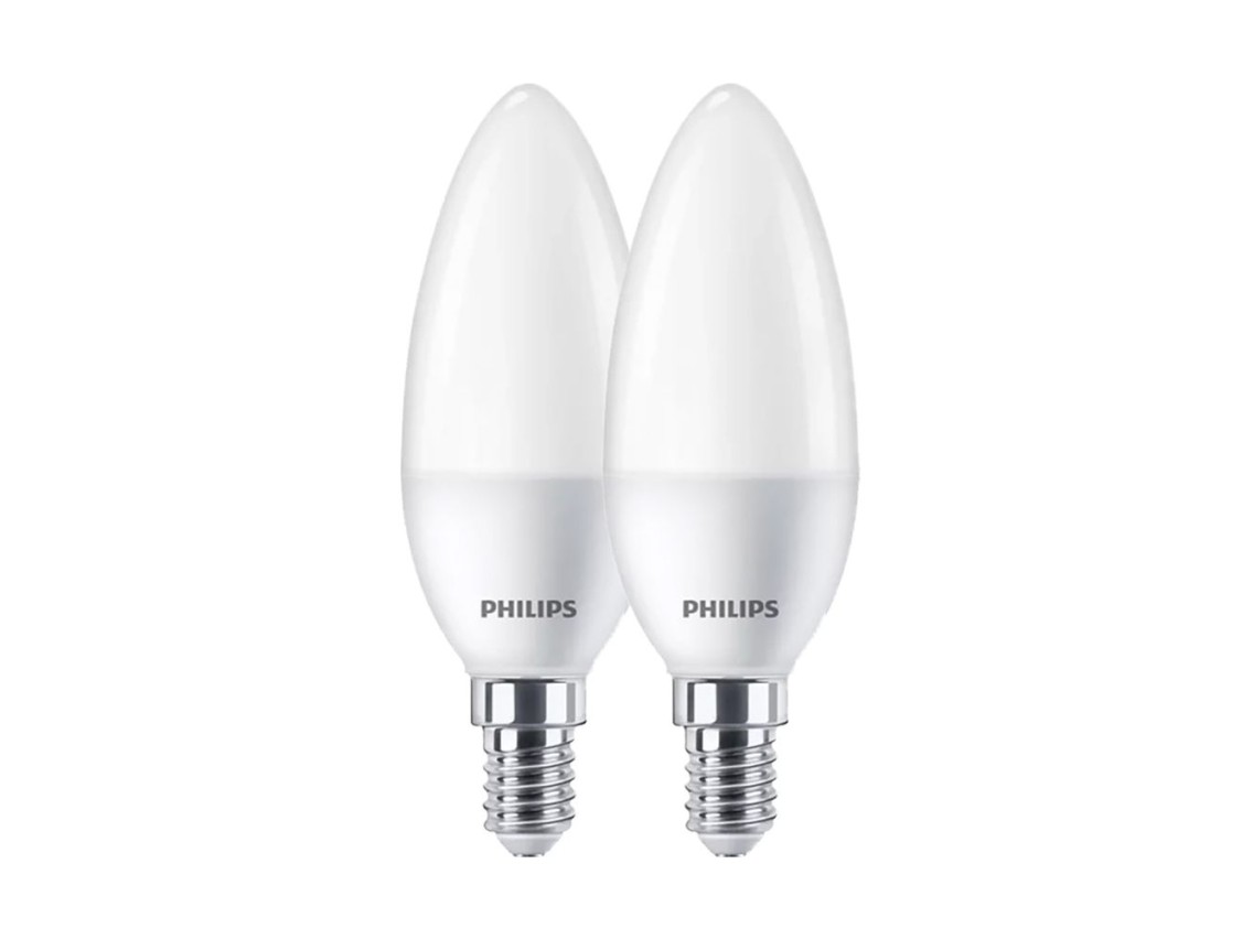 Bombilla vela led e14 7 w 806 lm 4000 k luz día, 2 uds