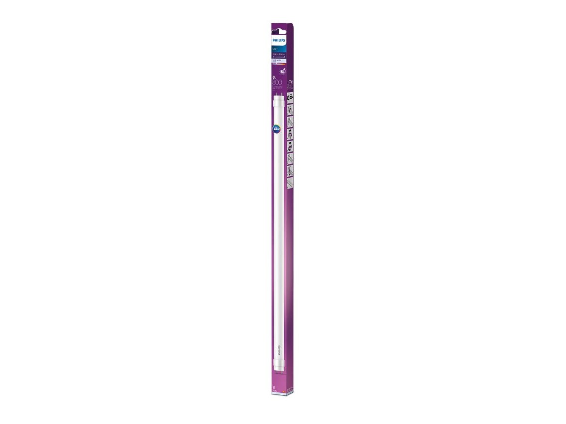 Tubo led t8 8 w g13 800 lm 4000 k luz día, ø 2,8 x 60,4 cm