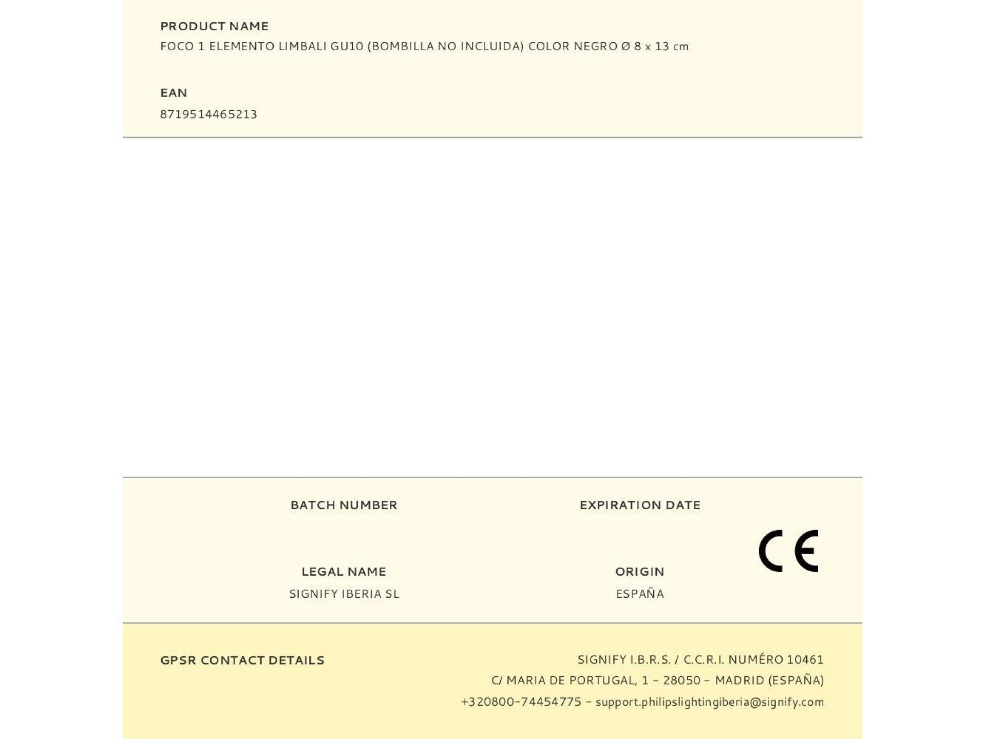 1-element limbali gu10 spotlight (bulb not included) black ø 8 x 13 cm