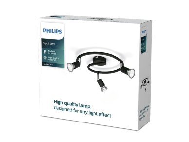 Candeeiro de 3 elementos limbali gu10 (l�mpada n�o inclu�da) preto � 29,3 x 13 cm