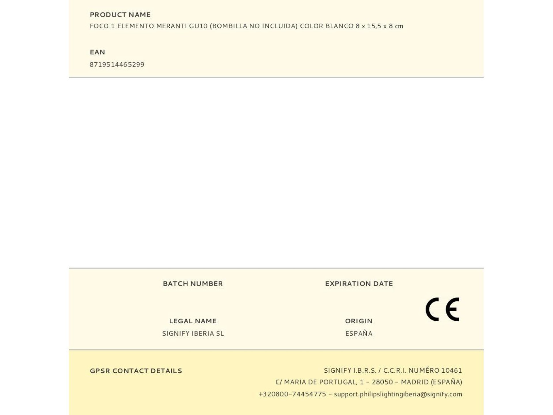 Meranti gu10 1-element spotlight (bulb not included) white 8 x 15.5 x 8 cm