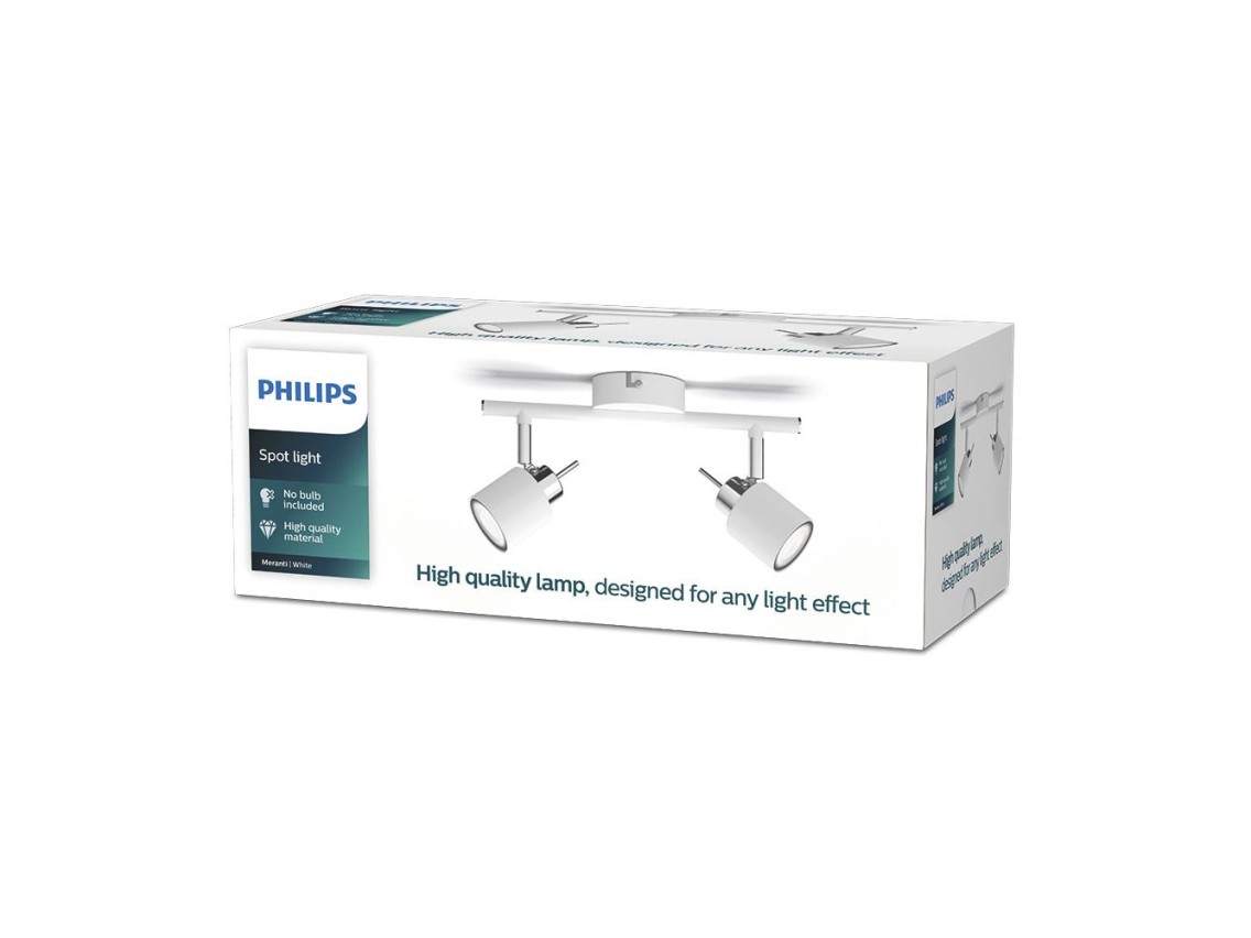 Candeeiro de 2 elementos meranti gu10 (lâmpada não incluída) branco ø8 x 15,5 x 27,4 cm