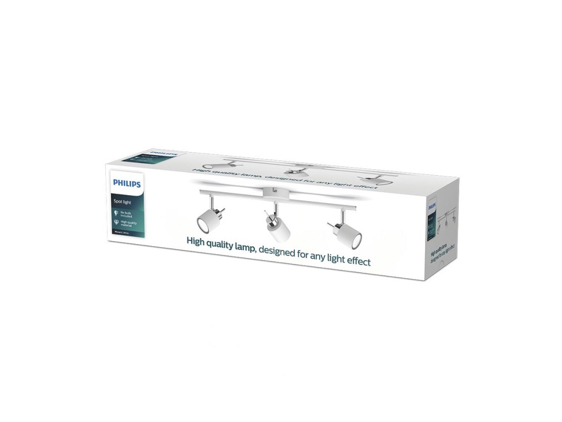 Meranti gu10 3-element spotlight (bulb not included) white 8 x 47.4 x 15.5 cm