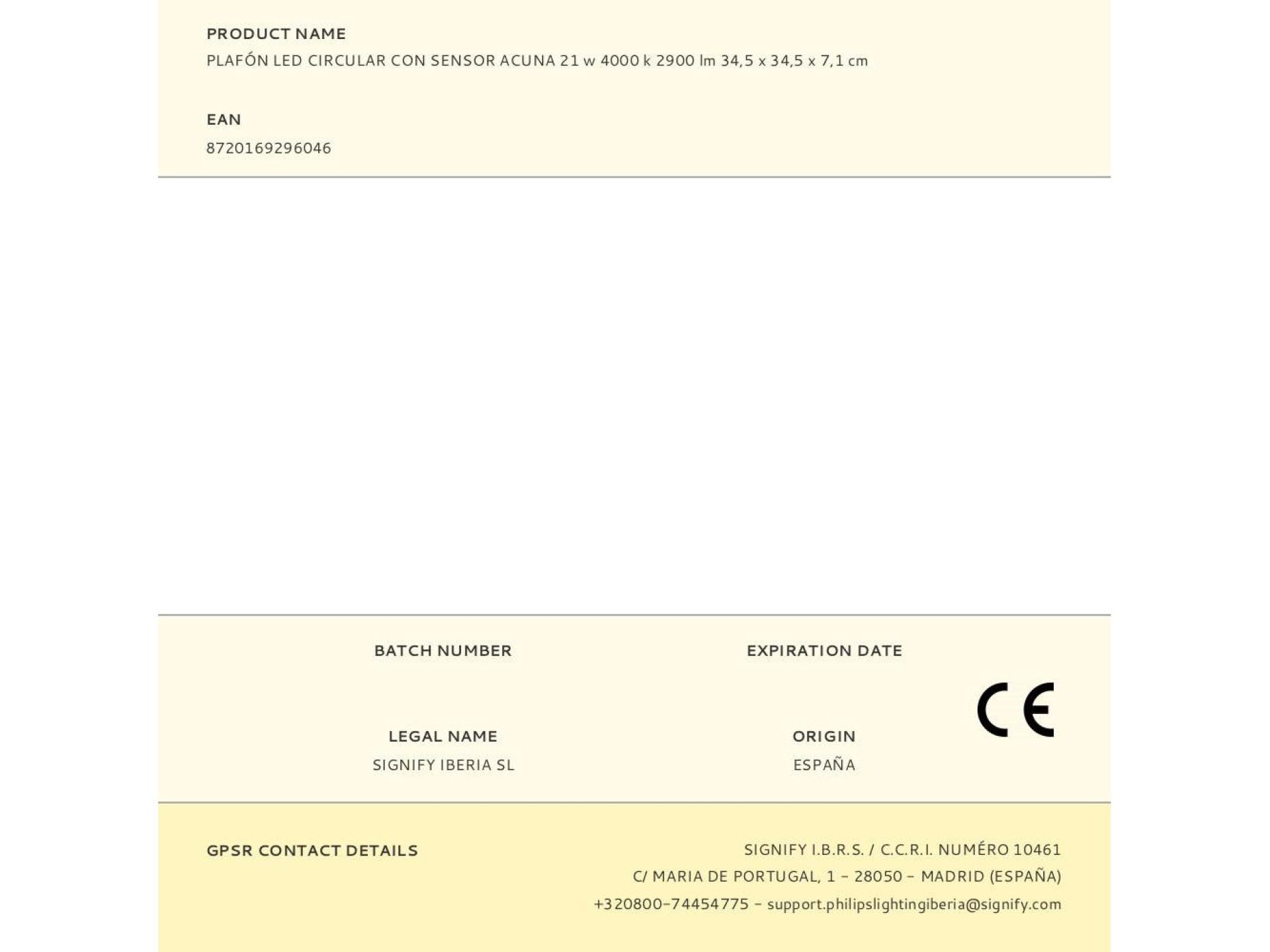 Round ceiling light with sensor, acuna, 21 w, 4000 k, 2900 lm, natural light, ø 34.5 cm