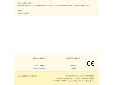 Candeeiro de teto decorativo redondo com regula��o de intensidade coiner 24 w 4000 k 2800 lm � 38,9 