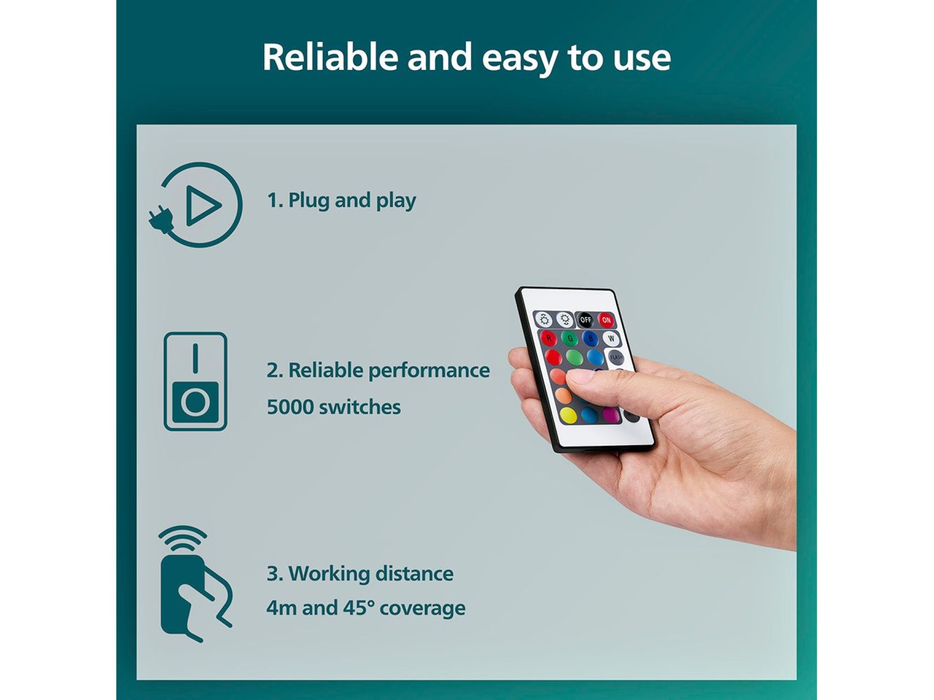 Tira led rgb con mando ip20, 5 m