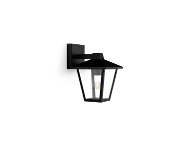 Kinno outdoor wall light, black, street lamp type, e27, 25 w, without bulb, light downwards