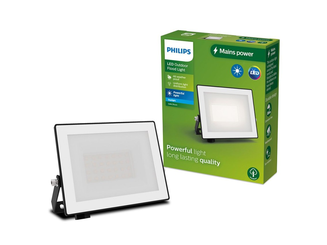Led spotlight, outdoor, lois, black, 20 w, 5000 k, 2050 lm