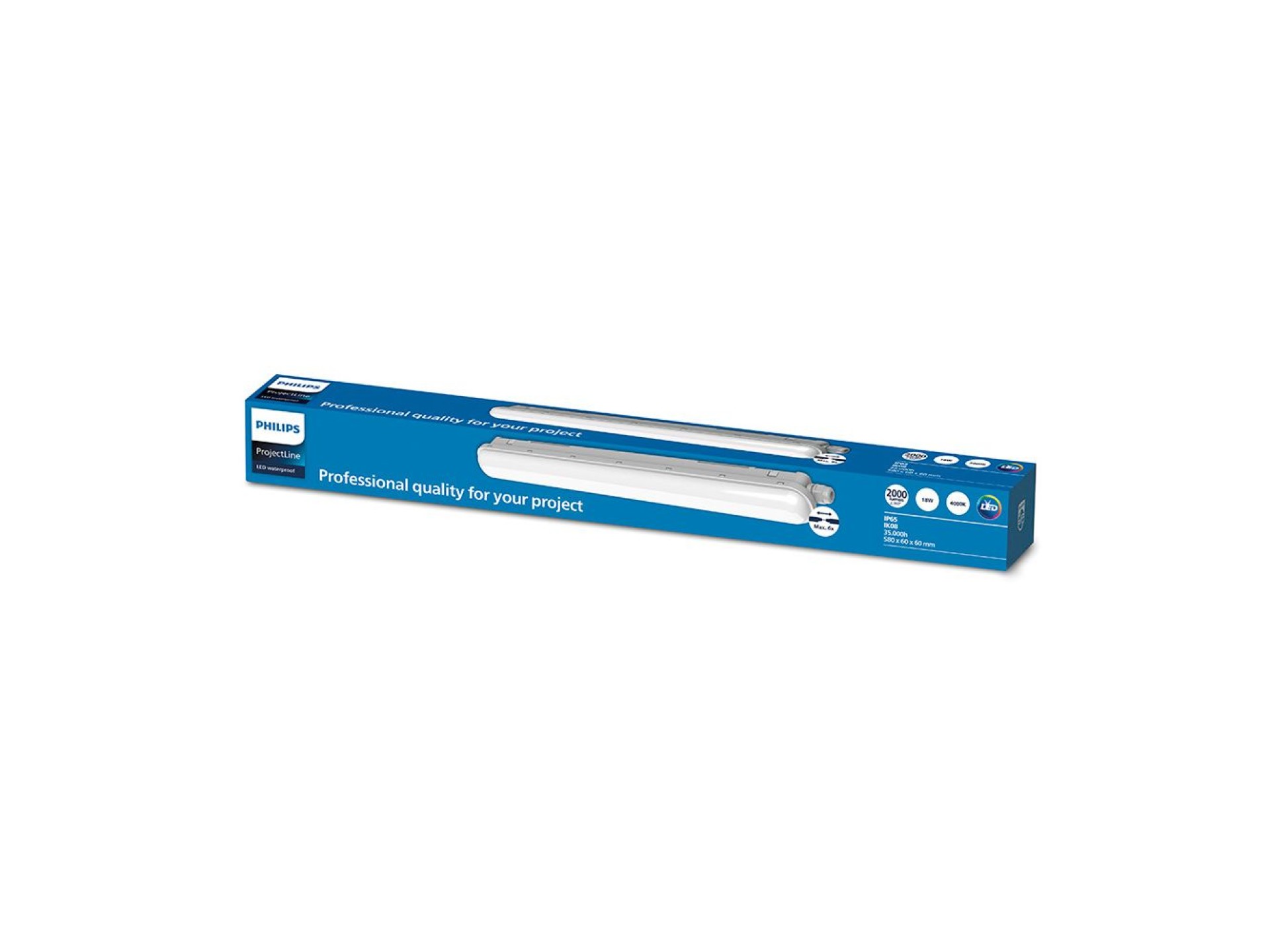Regleta estanca projectline 4000 k 2000 lm luz dia, 60 cm