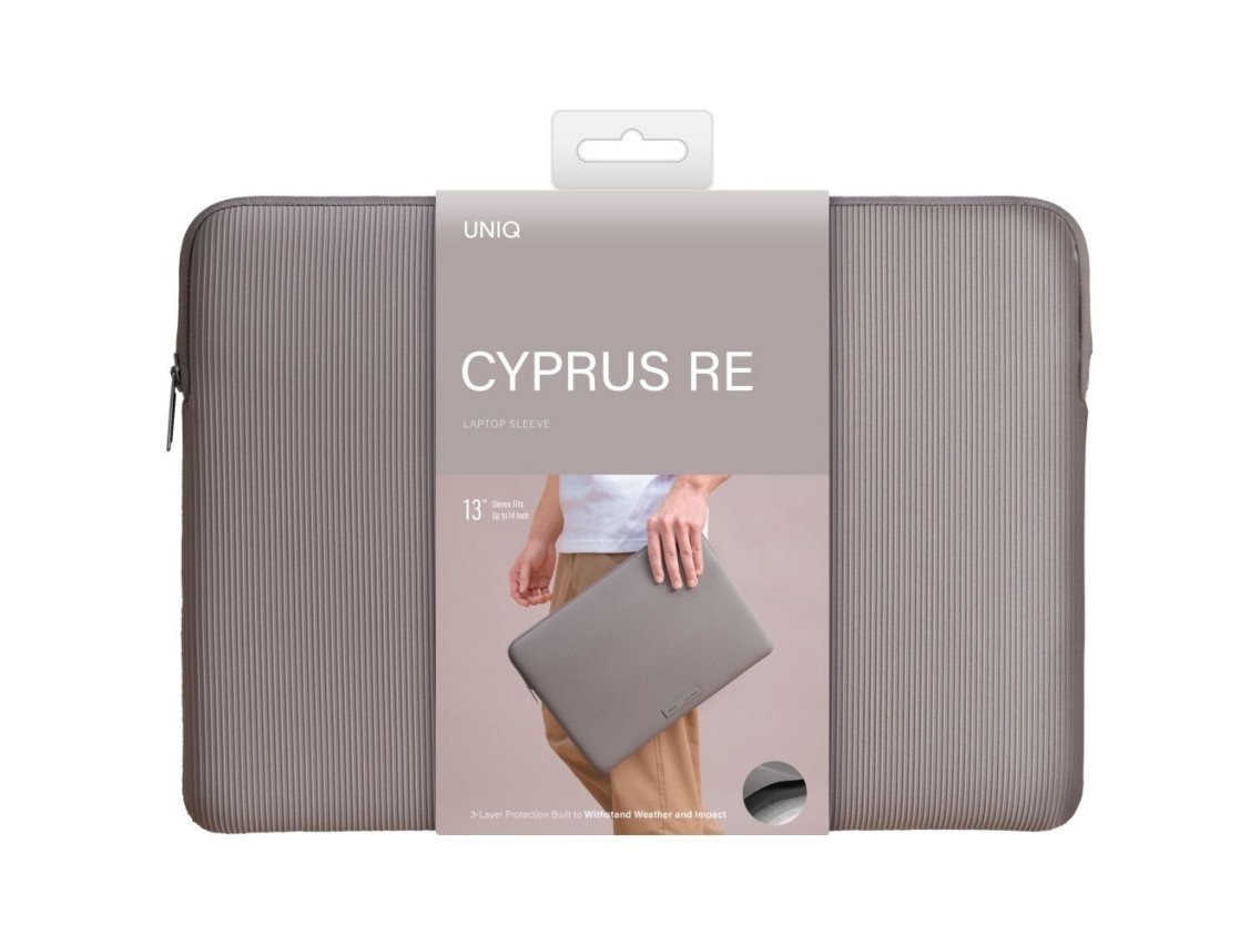 Capa para laptop Uniq Cyprus Ridge Edition para laptops de 14", neoprene resistente � �gua - cinza