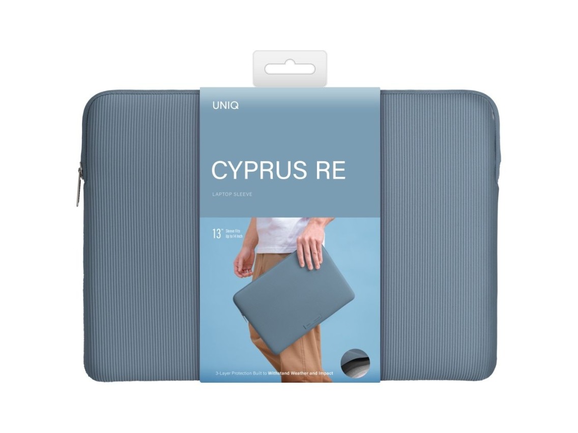 Uniq Cyprus Ridge Edition Laptop Sleeve bag for a 14" water-resistant neoprene laptop - blue