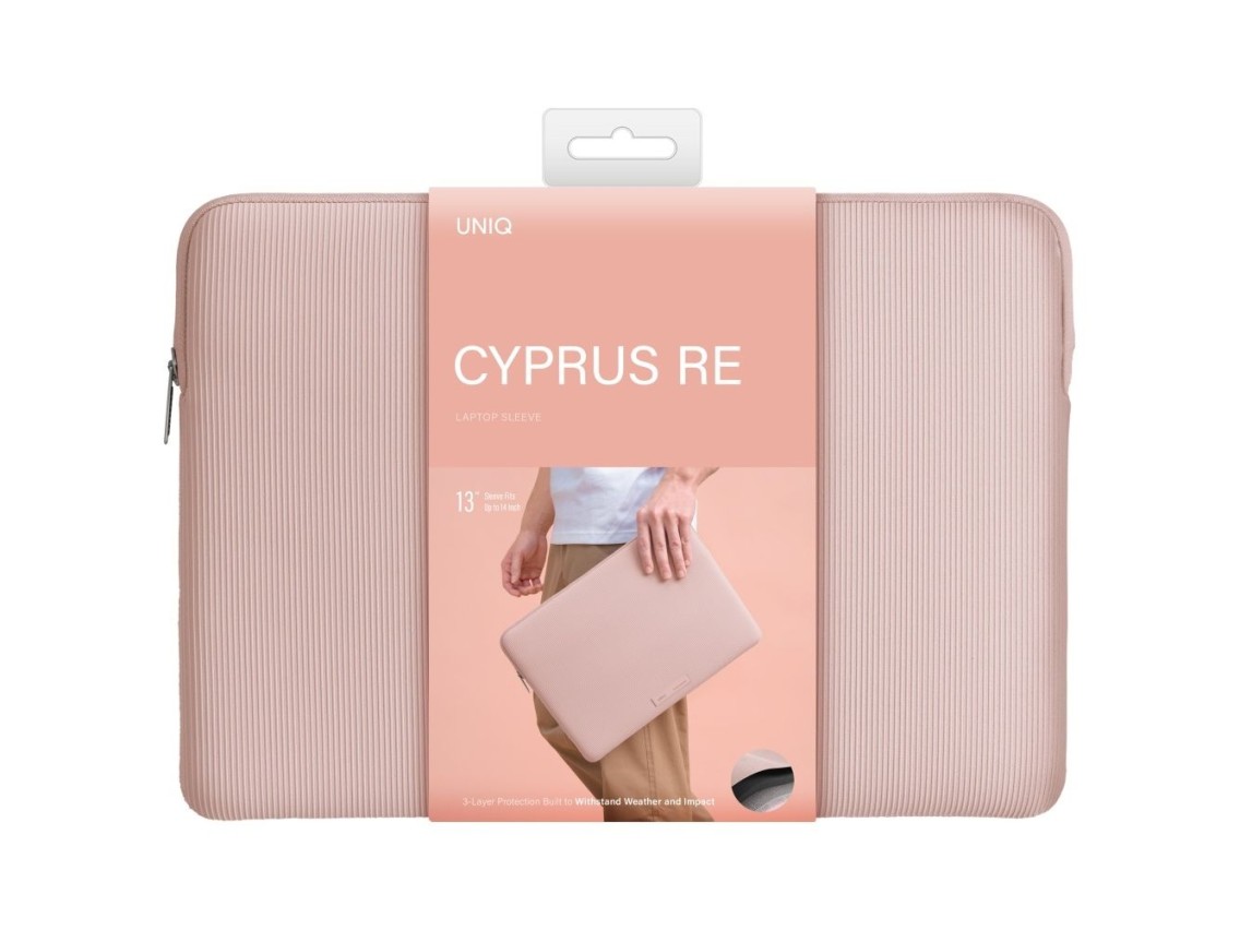 Uniq Cyprus Ridge Edition Laptop Sleeve for 14" laptops, water-resistant neoprene, pink