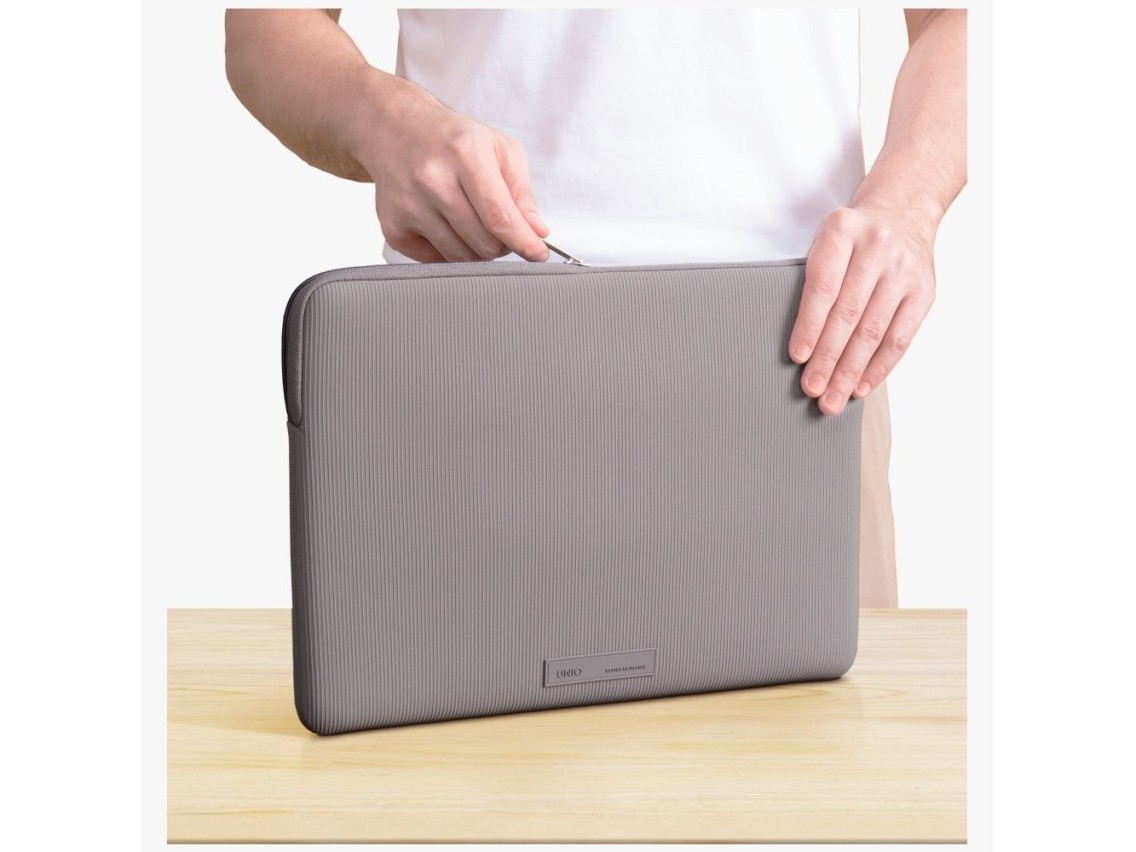 Capa para laptop Uniq Cyprus Ridge Edition para laptops de 16", neoprene resistente � �gua - cinza