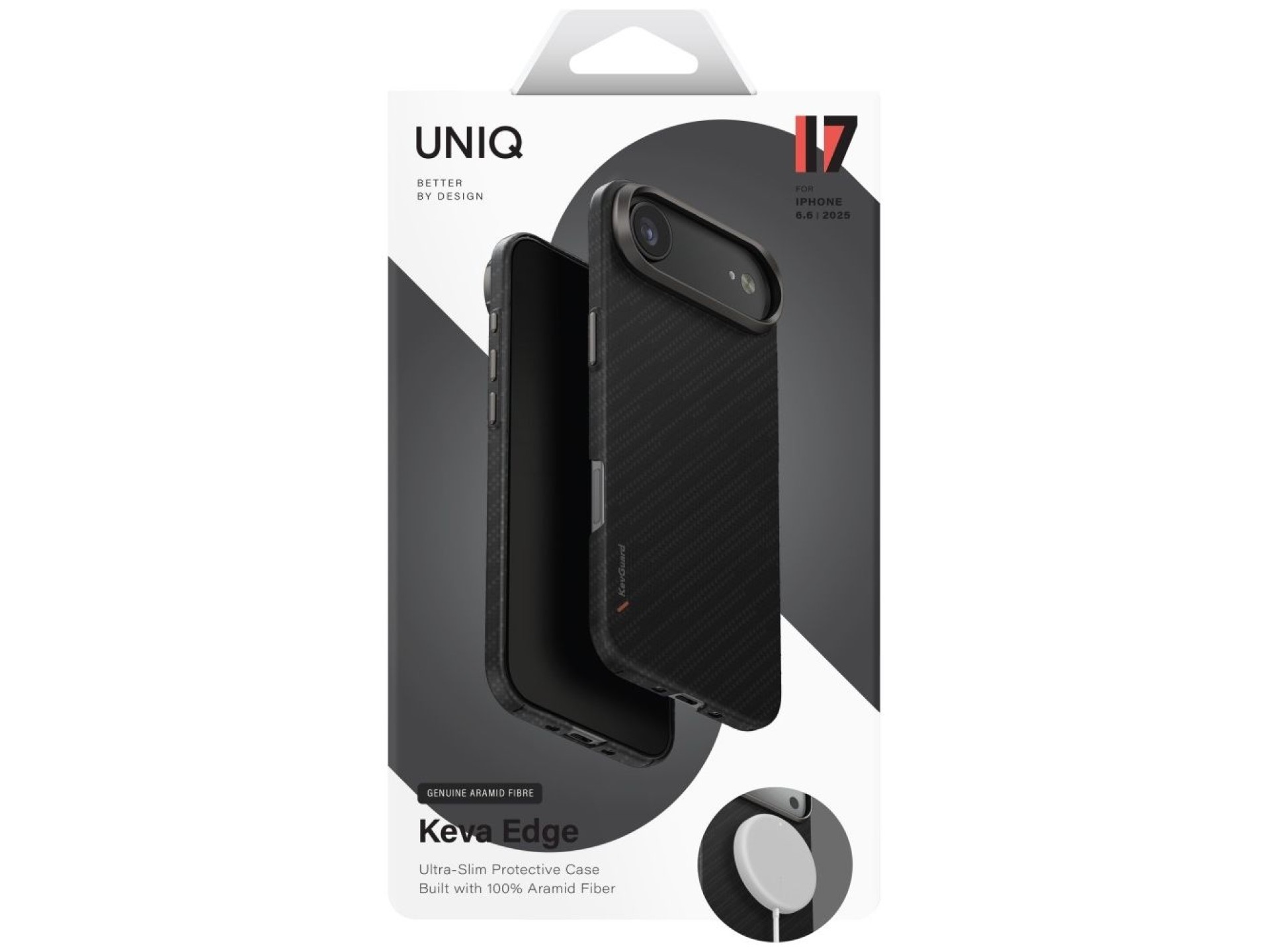 Capa de carregamento Uniq Keva EDGE Magclick para iPhone Air - Preta