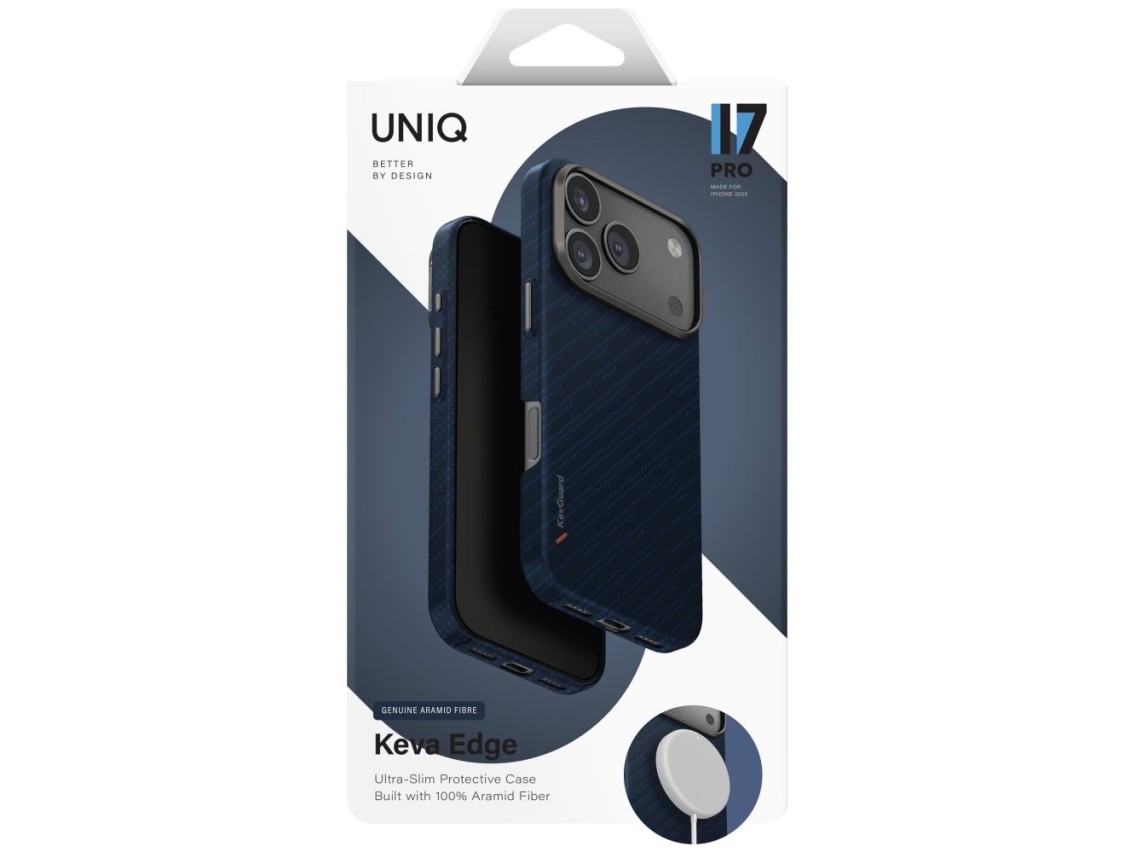 Funda de carga Uniq Keva EDGE Magclick para iPhone 17 Pro - Azul