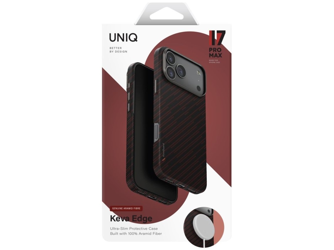 Capa de carregamento Uniq Keva EDGE Magclick para iPhone 17 Pro Max - Laranja