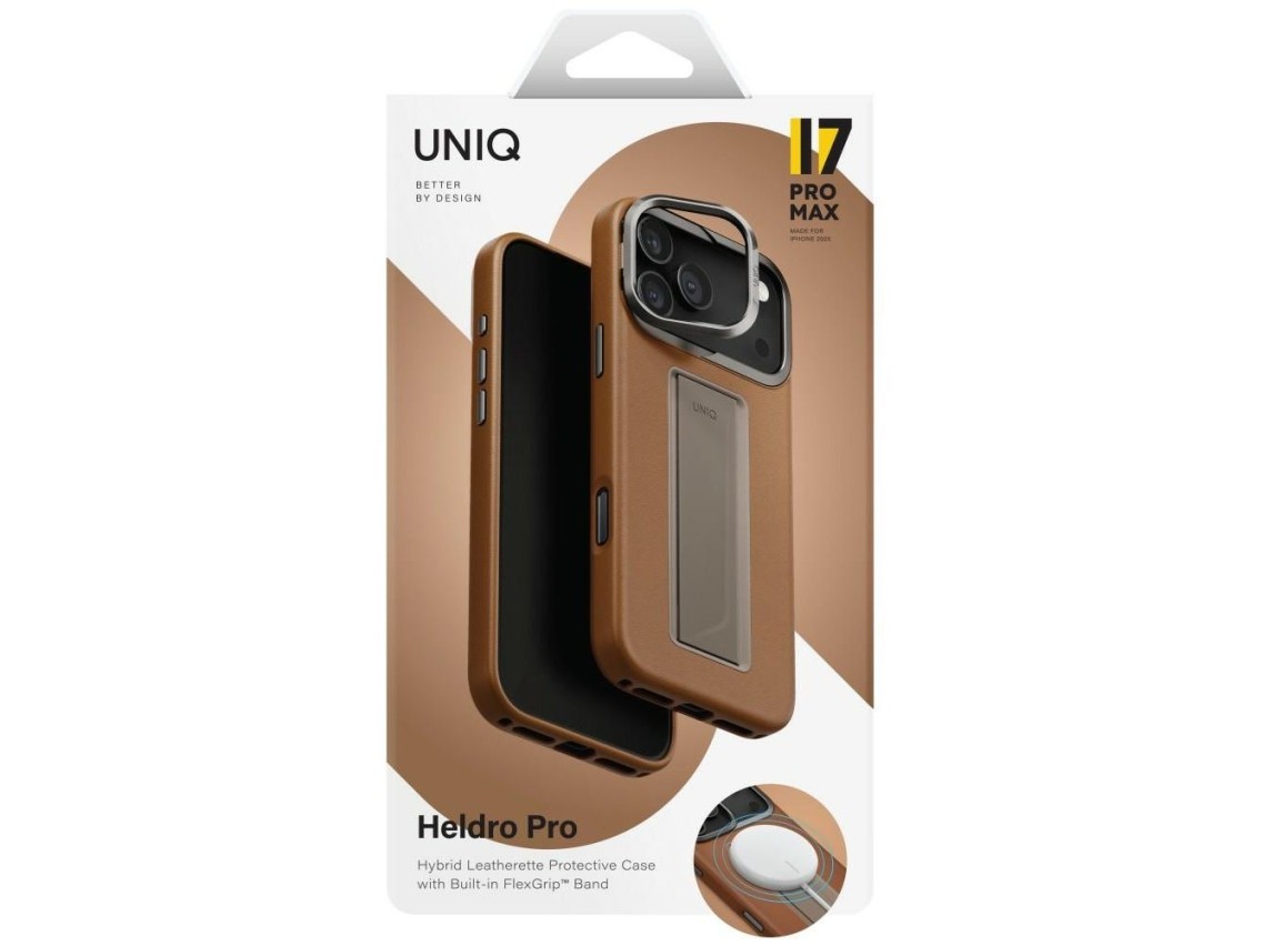 Uniq Heldro Pro Magclick Charging Case for iPhone 17 Pro Max - Brown