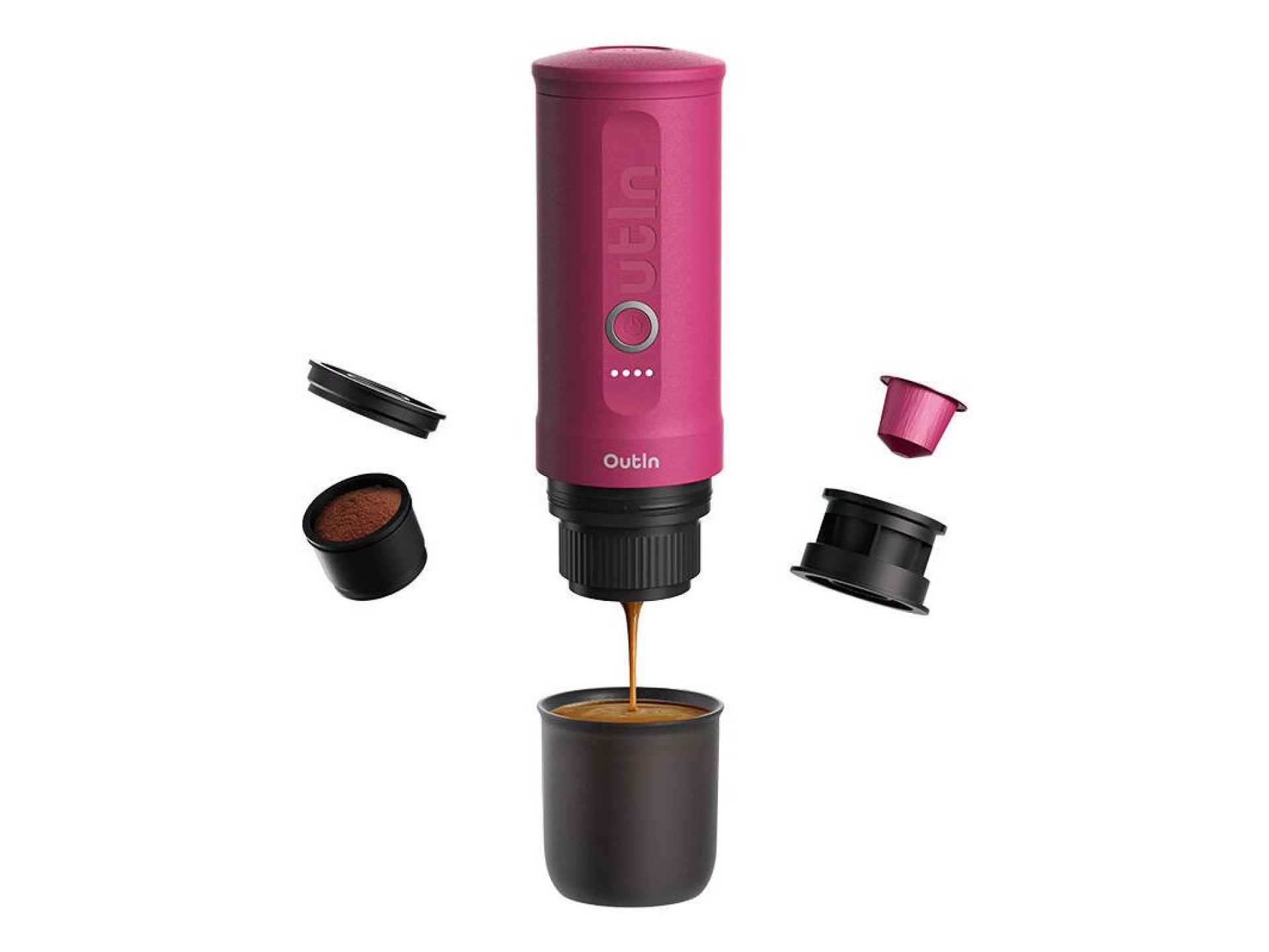 Cafetera portátil Outin Nano de 7500 mAh (roja)