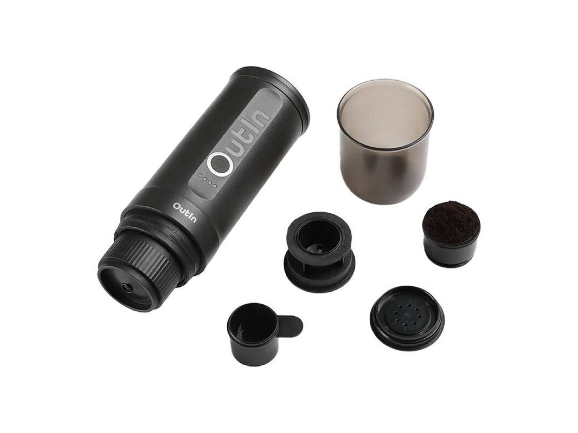 Outin Nano 7500mAh Portable Coffee Maker Set (Gray) + Protective Case