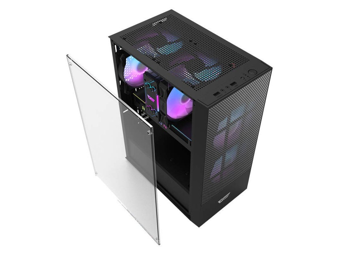 Gabinete para computador Darkflash A290 (preto) + 3 ventoinhas