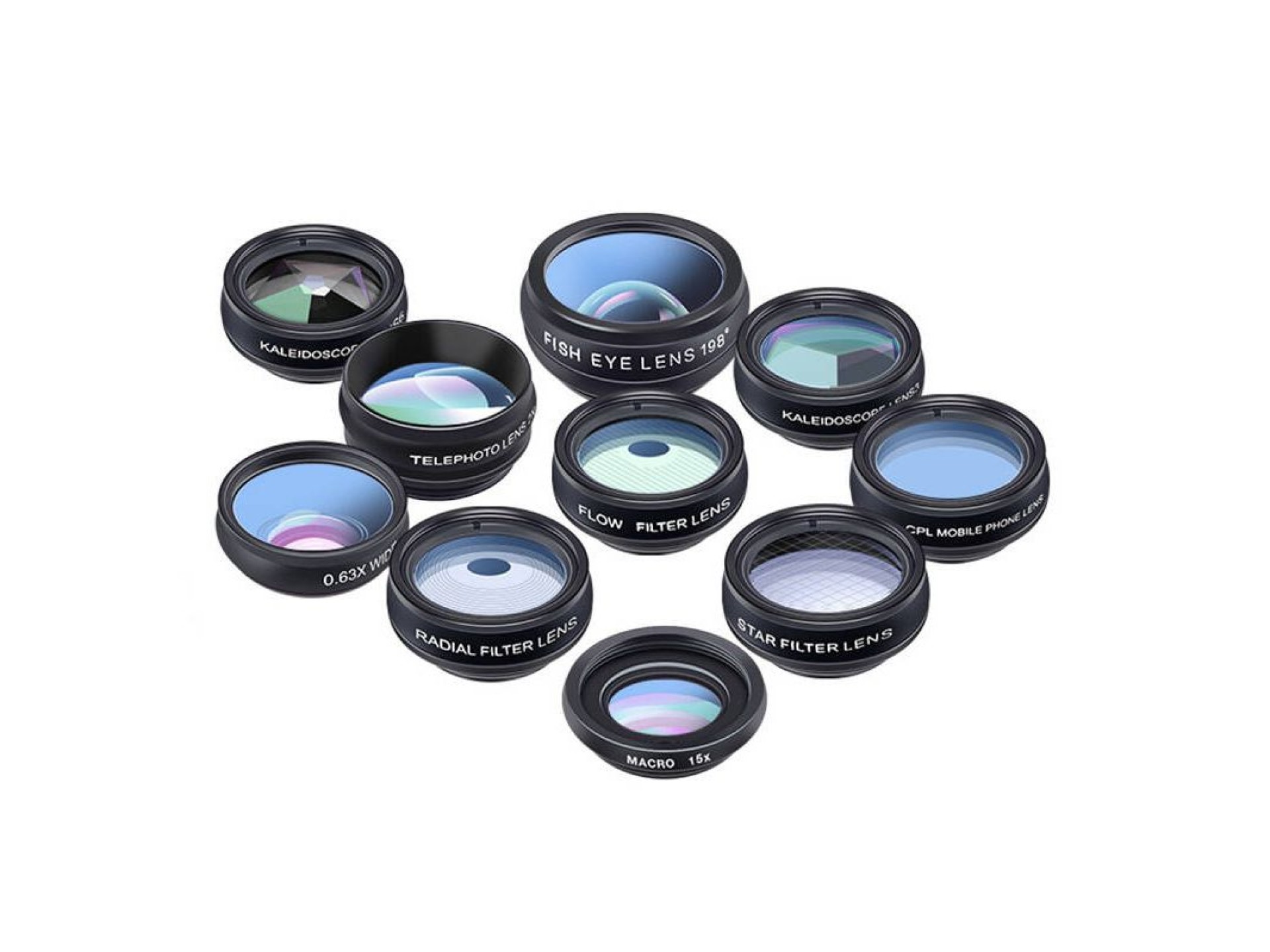 Kit de lentes para móvil APEXEL APL-DG10 10 en 1 (negro)