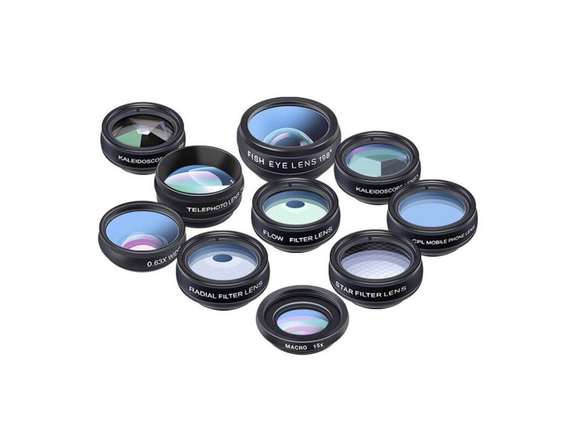 Kit de lentes para m�vil APEXEL APL-DG10 10 en 1 (negro)