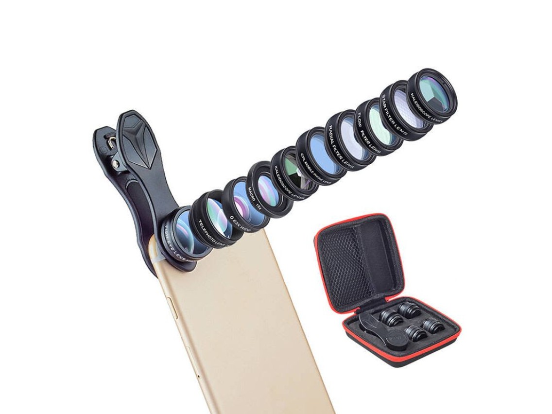 Kit de lentes para m�vil APEXEL APL-DG10 10 en 1 (negro)