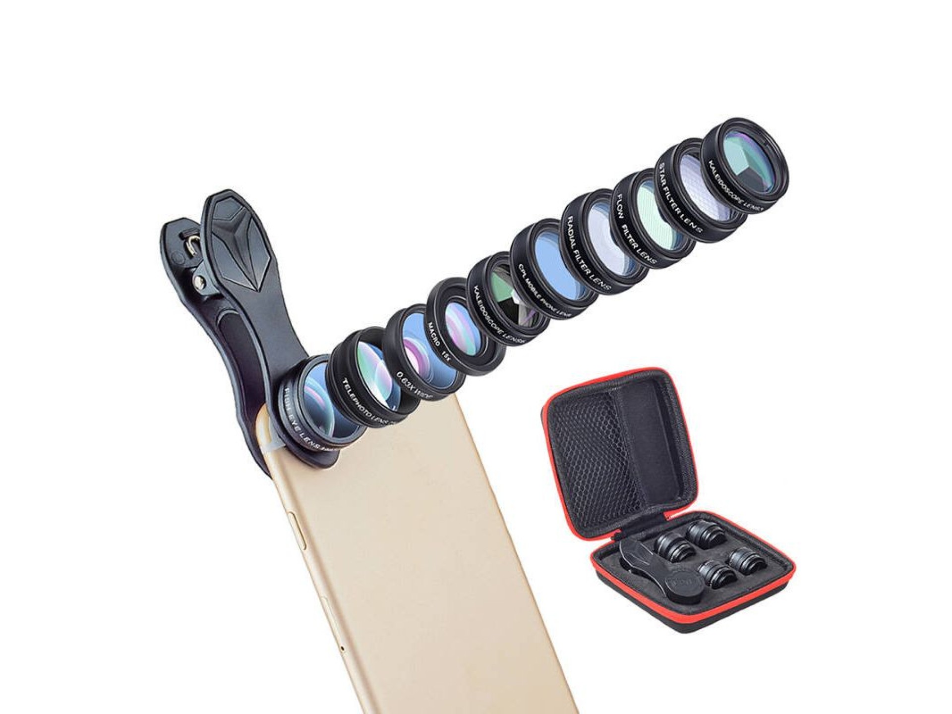 Kit de lentes para móvil APEXEL APL-DG10 10 en 1 (negro)
