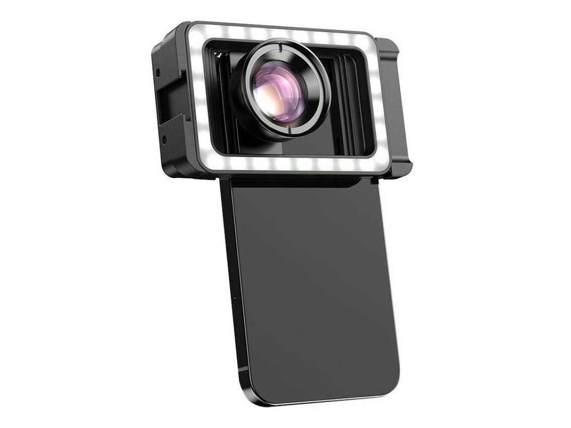 Mobile lens APEXEL APL-HB100FL23 100mm macro with LED (black)