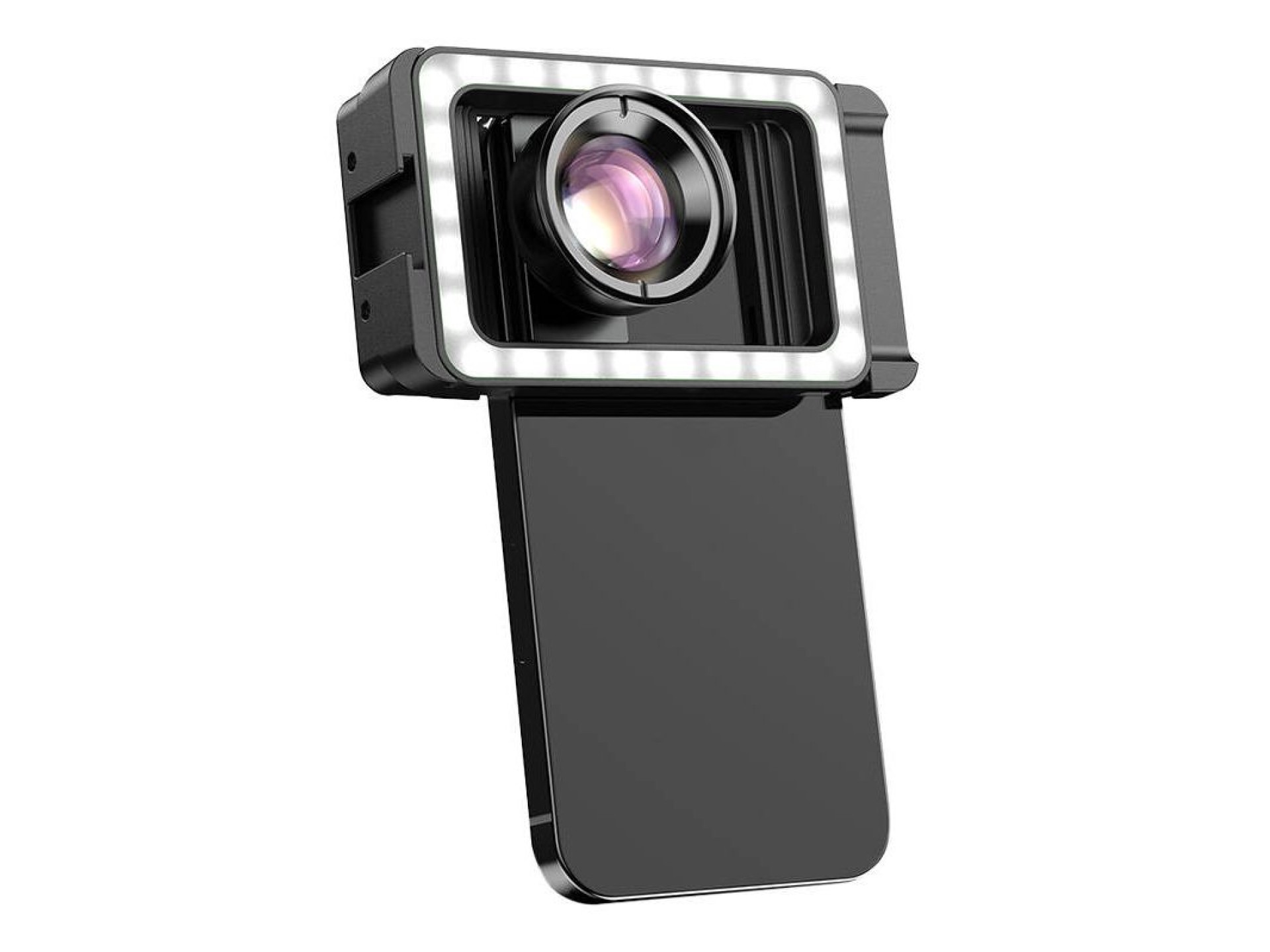 Mobile lens APEXEL APL-HB100FL23 100mm macro with LED (black)