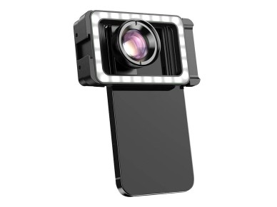 Objetivo móvil APEXEL APL-HB100FL23 100 mm macro con LED (negro) Objetivo móvil APEXEL APL-HB100FL23 100 mm macro con LED (negro)